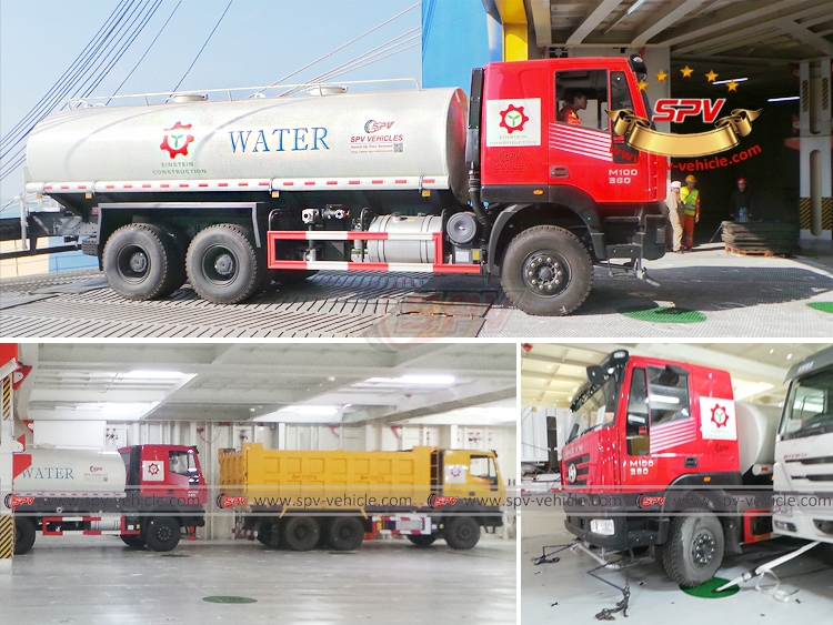 Water Spraying Truck IVECO - Loading into RORO Vessel Water Spraying Truck IVECO - Loading into RORO Vessel